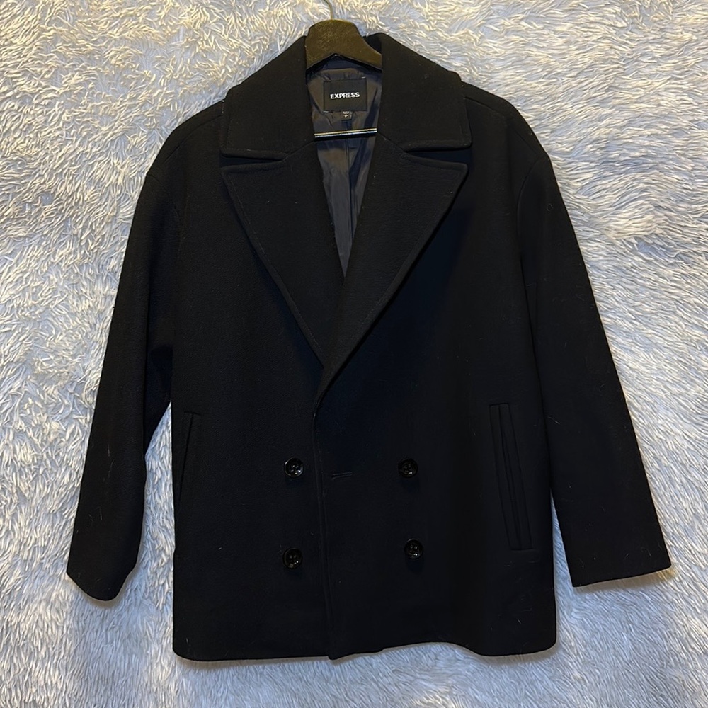 Men’s Express Wool-Blend Peacoat